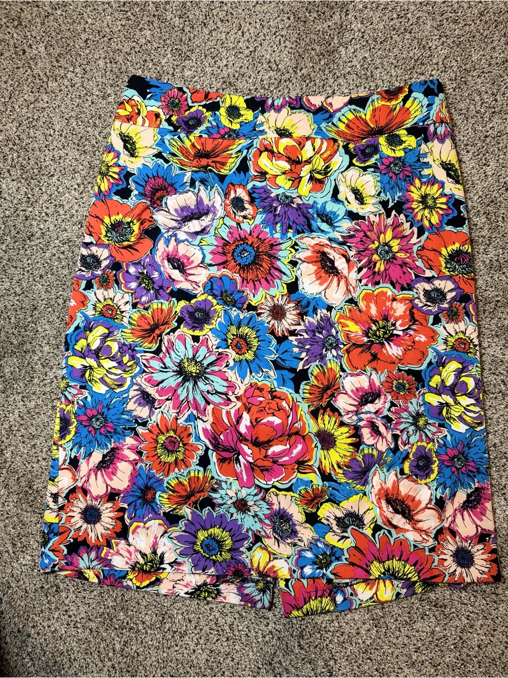 Jessica London Vibrant Multi-Color Floral Pencil Skirt